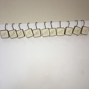 Dragonfly shower curtain hooks